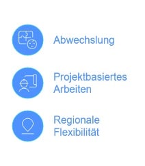 Vorteile einer Zeitarbeit: Abwechslung, Projektbasiertes Arbeiten, Regionale Flexibilität